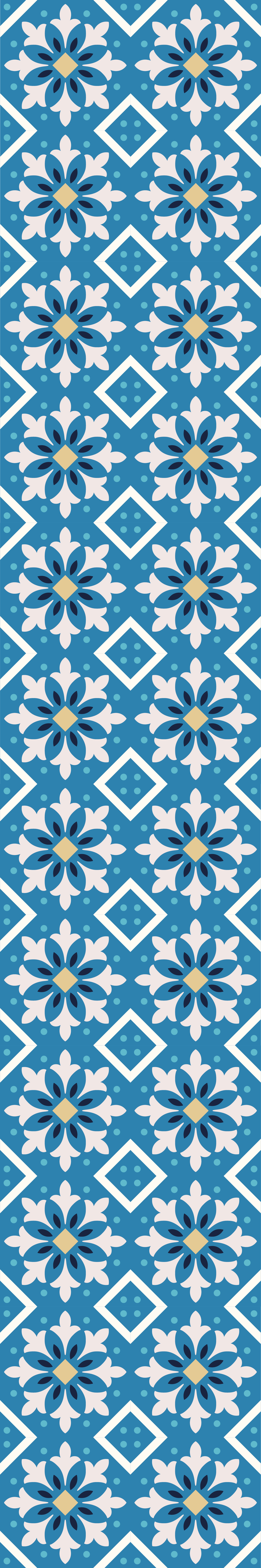 Tappeto pvc cucina piastrella portoghese azzurra - TenStickers