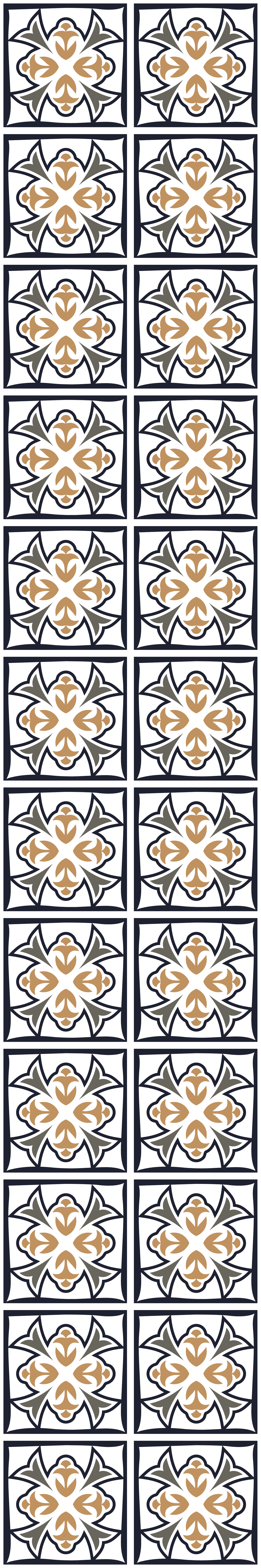 Tappeto pvc cucina piastrelle portoghesi beige e nere - TenStickers