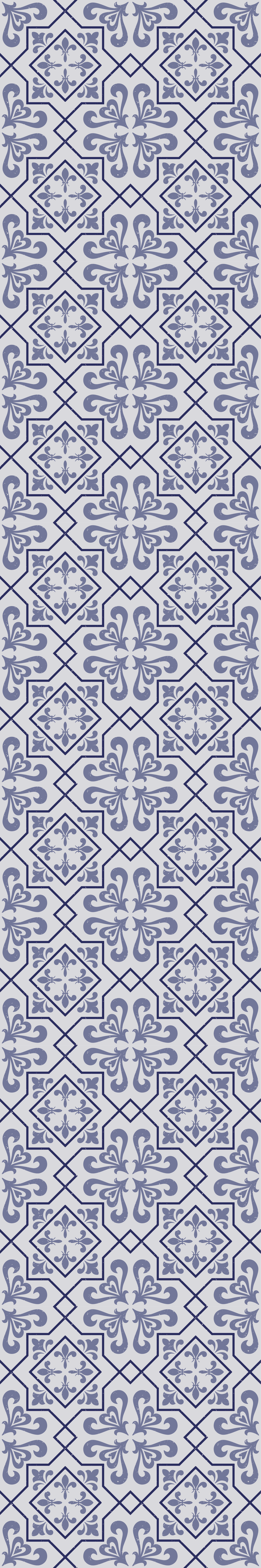Tappeto pvc cucina piastrella portoghese blu octagonale - TenStickers