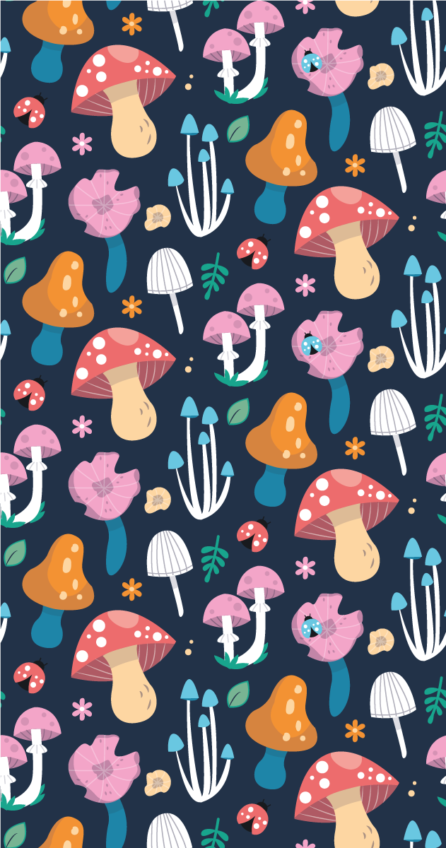 Tappeto pvc cucina motivo funghi e coccinelle - TenStickers