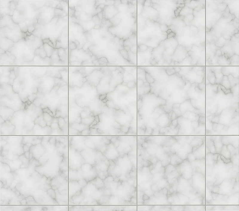 Tappeto pvc cucina piastrella marmo bianco quadrata - TenStickers
