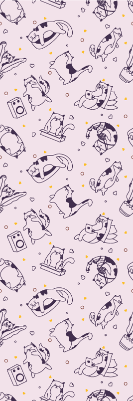 Tappeto vinile camera da letto motivo band musicale gatti - TenStickers