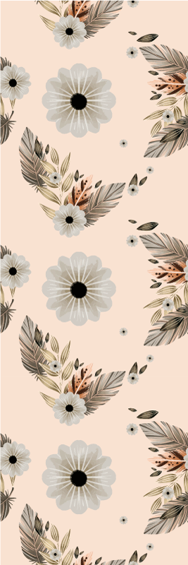Tappeto vinile camera da letto fiori pastello rosa e neri - TenStickers