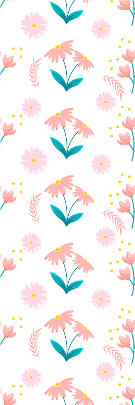 Tappeto vinile camera da letto fiori e pois pastello - TenStickers