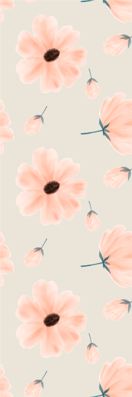 Tappeto vinile camera da letto fiori grandi aquarella - TenStickers