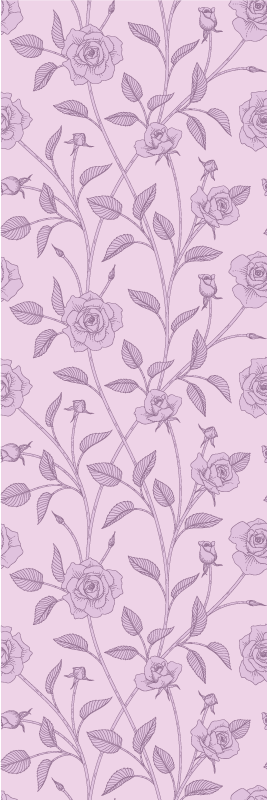 Tappeto vinile camera da letto rose vintage viola - TenStickers