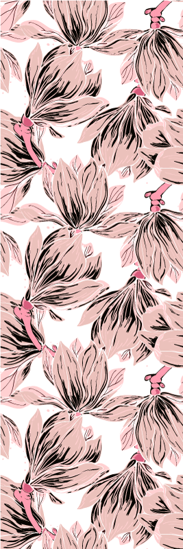 Tappeto vinile camera da letto magnolie bianche e rosa - TenStickers