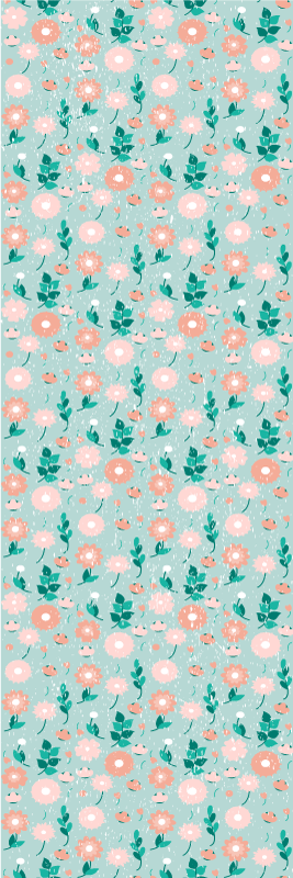 Tappeto vinile camera da letto floreale blu shabby chic - TenStickers