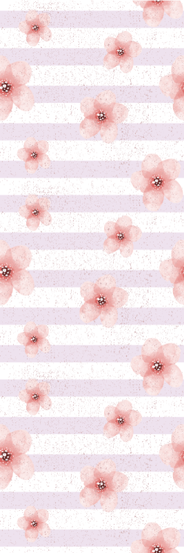 Tappeto vinile camera da letto shabby chic righe rosa - TenStickers