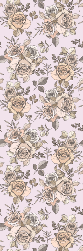 Tappeto vinile camera da letto sfondo rose shabby chic - TenStickers