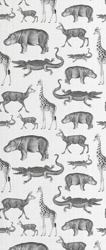 Tappeto vinile camera da letto bordo animali e alberi safari - TenStickers