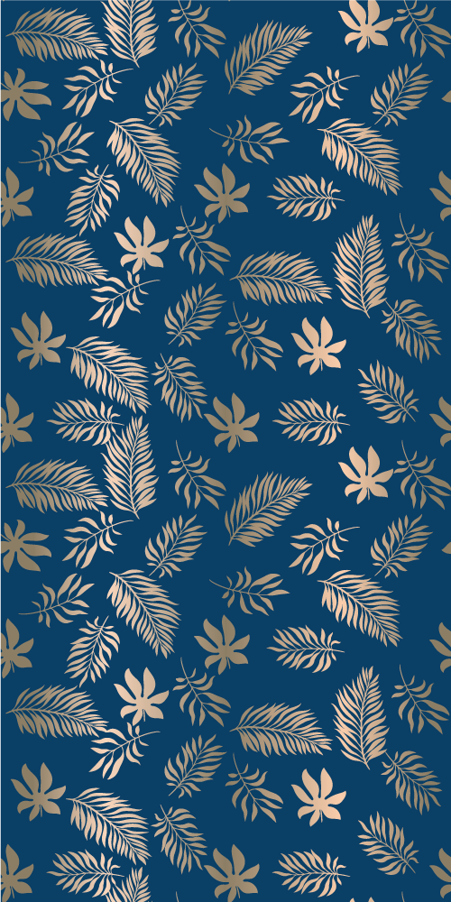 Tappeto vinile camera da letto design floreale blu africano - TenStickers