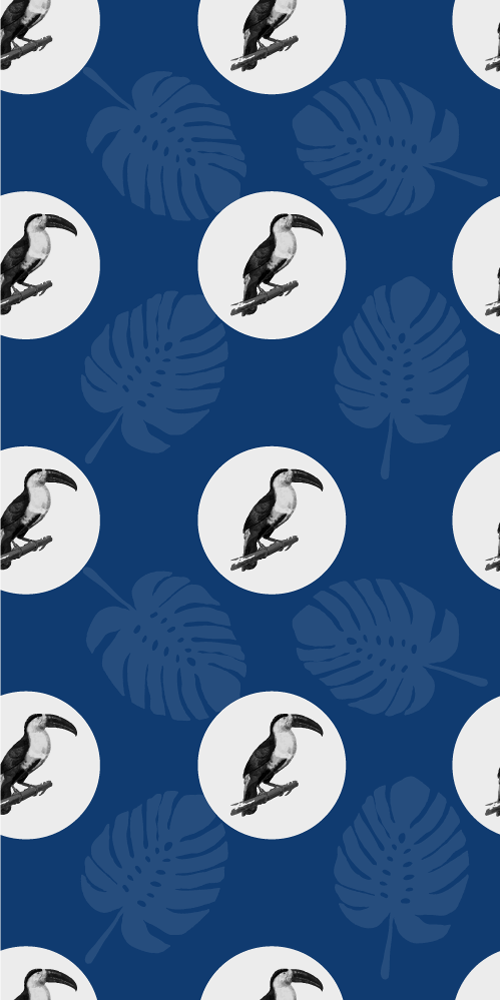 Tappeto vinile camera da letto design uccello blu africano - TenStickers