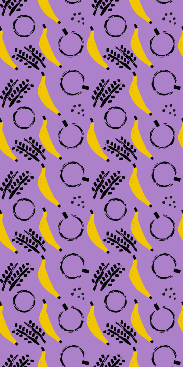 Tappeto vinile camera da letto design banana viola africano - TenStickers
