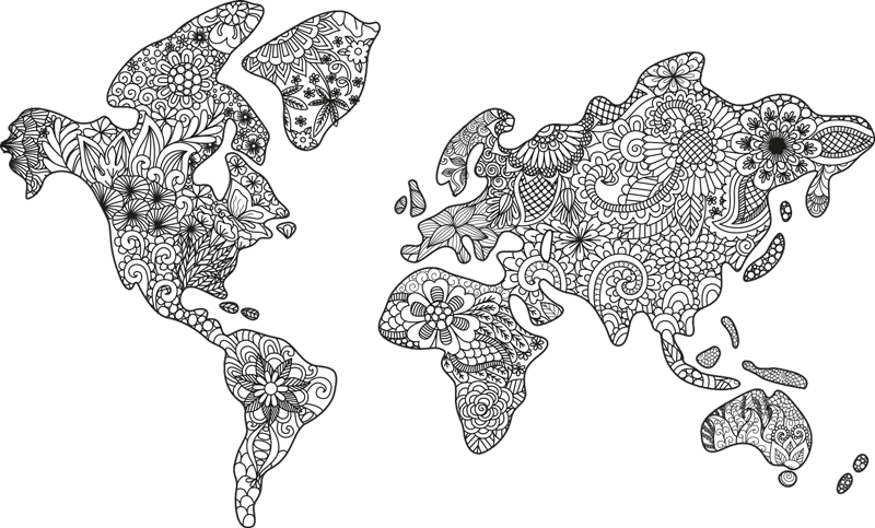 Tappeto vinile camera da letto mappa mandala - TenStickers