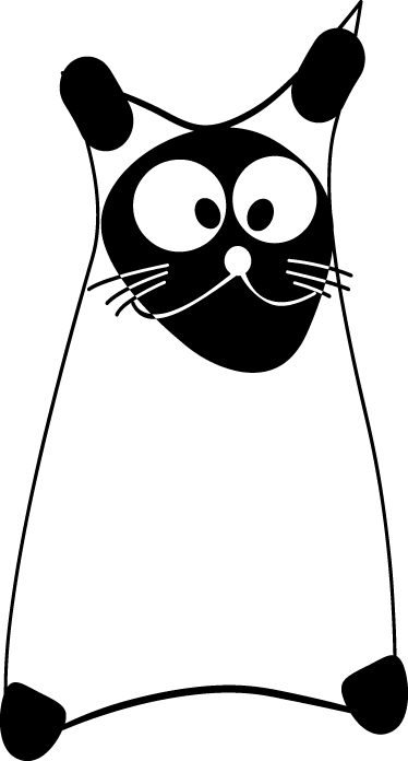 Tappeto vinile camera da letto gatto bianco tracciato - TenStickers
