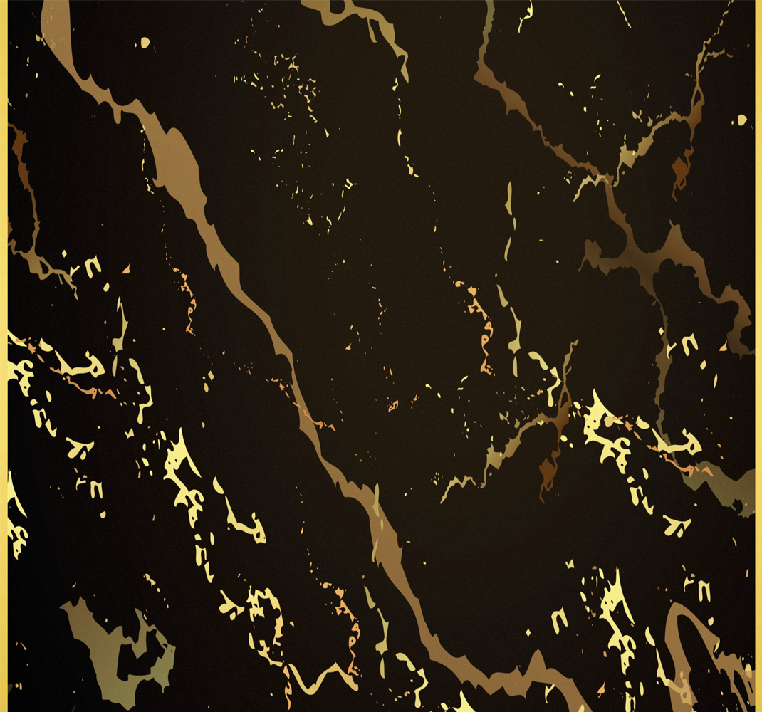 Tappeto vinile ufficio texture marmo nero oro - TenStickers