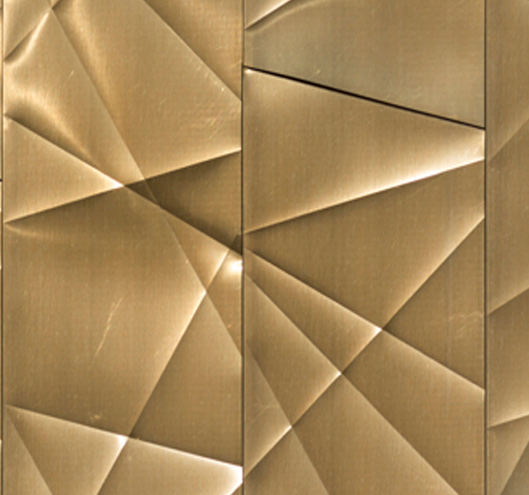 Tappeto vinile ufficio texture poligonale oro 3d - TenStickers
