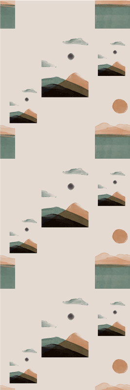 Tappeto vinile ufficio montagne astratte - TenStickers
