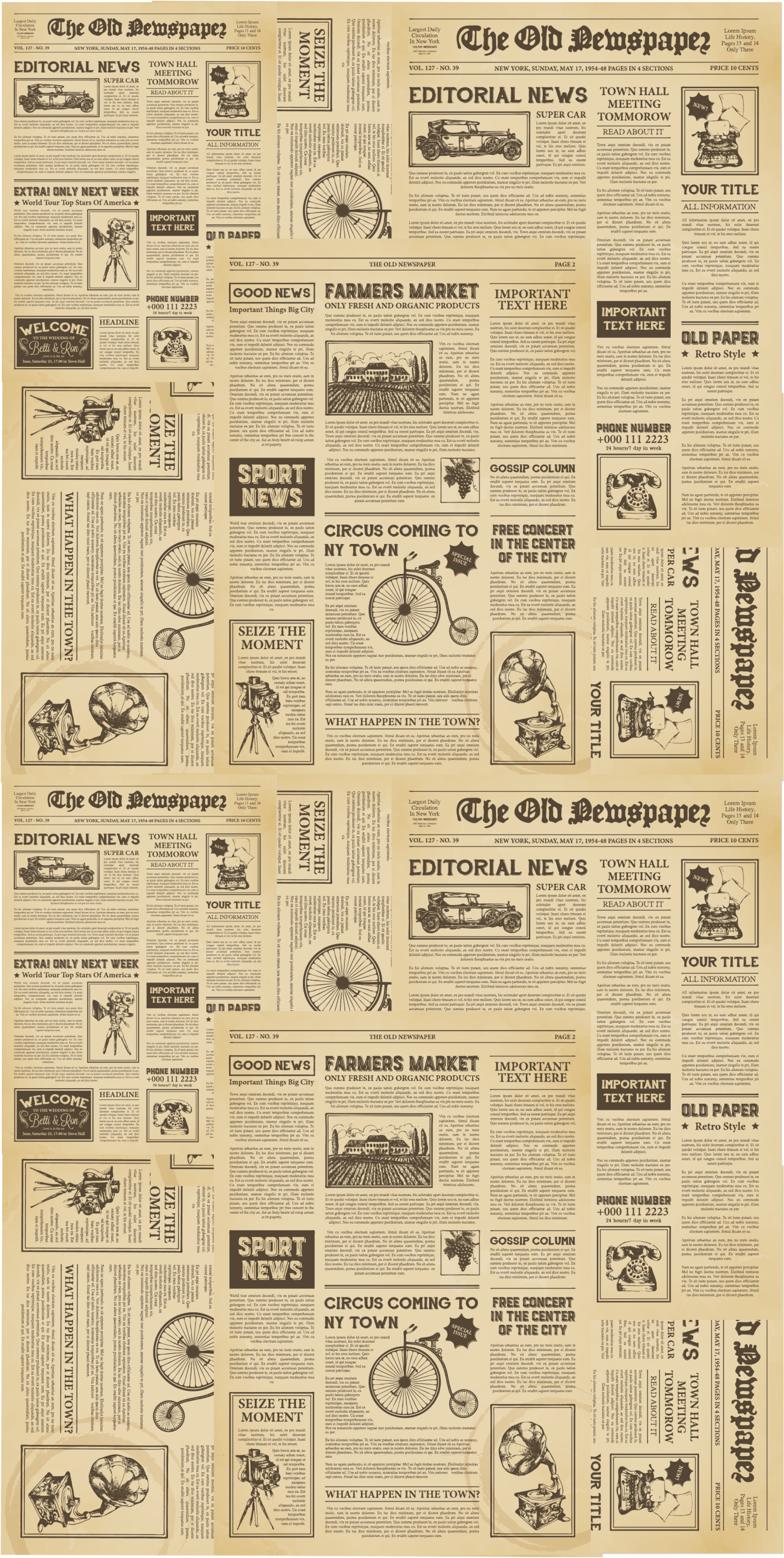 Tappeto vinile ufficio giornale americano vintage - TenStickers