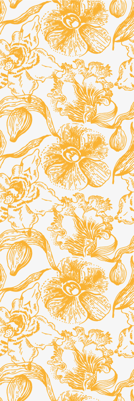 Tappeto vinile ufficio motivo fiori orchidee gialle - TenStickers