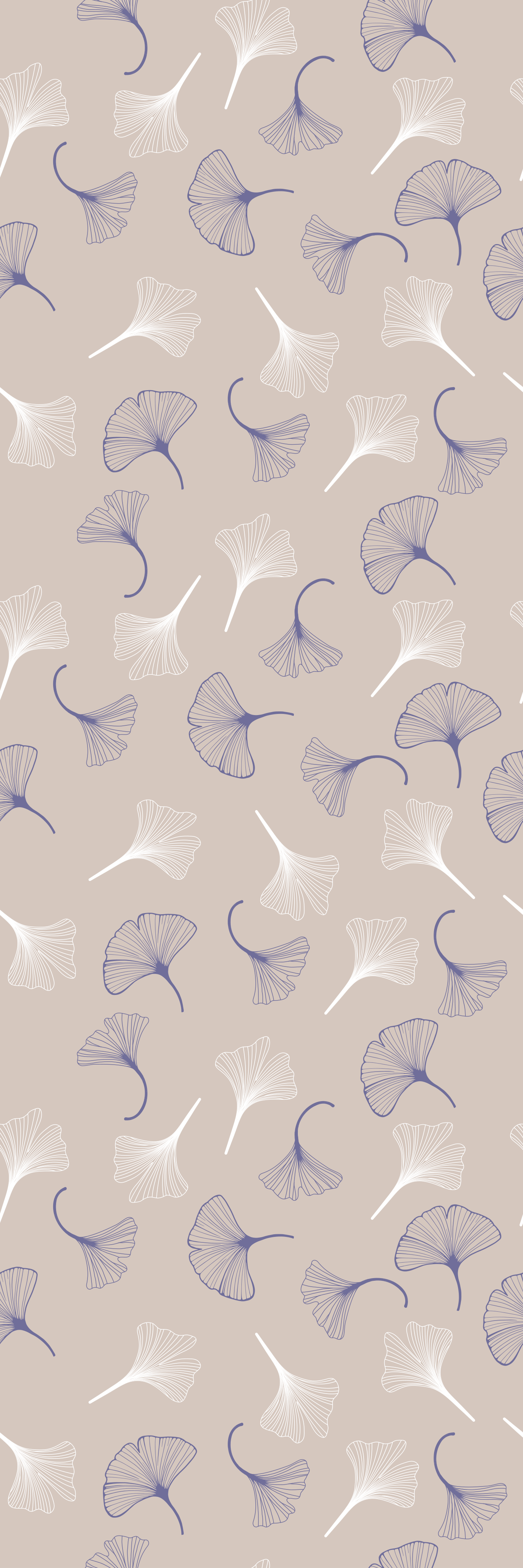 Tappeto vinile ufficio crema foglie di ginkgo - TenStickers