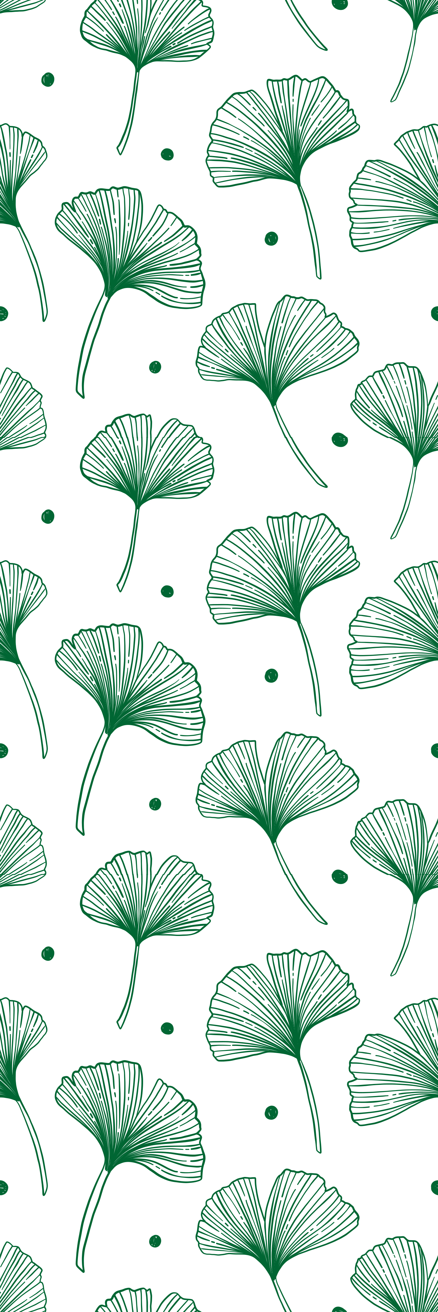 Tappeto vinile ufficio foglie verdi di ginkgo grande - TenStickers