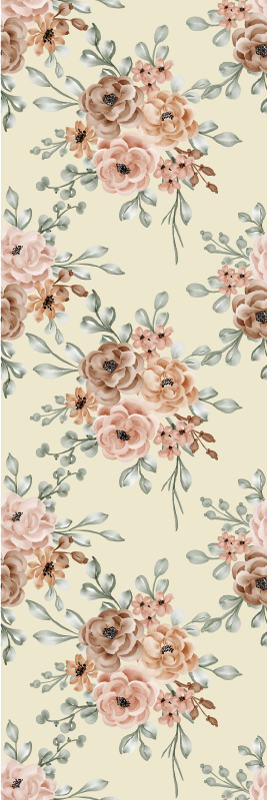 Tappeto vinile camera da letto rose in grande dipinto - TenStickers
