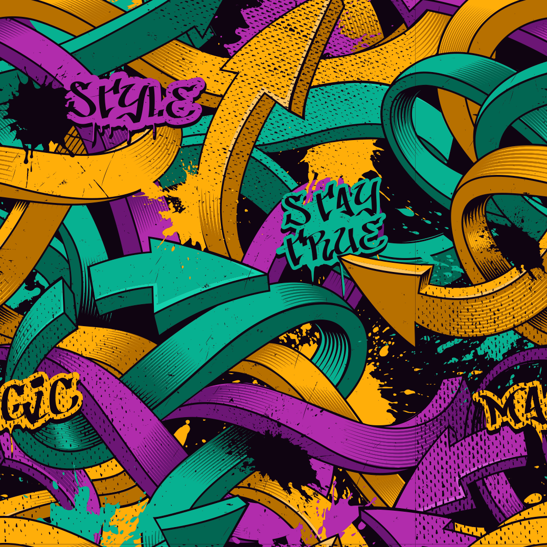 Tappeto vinile camera da letto graffiti realistico - TenStickers