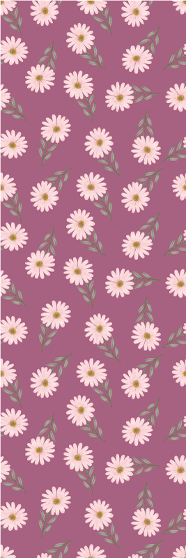 Tappeto vinile camera da letto motivo margherite rosa - TenStickers