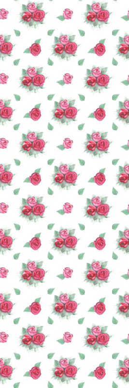 Tappeto vinile camera da letto motivo rose rosse e pink - TenStickers