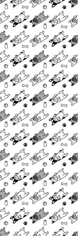 Tappeto vinile camera da letto motivo cani neri e grigi - TenStickers