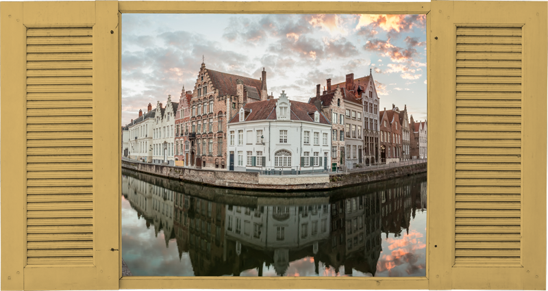 Tappeto vinile camera da letto foto di bruges - TenStickers