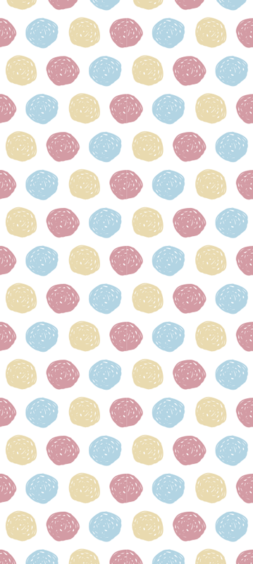 Tappeto vinile nordico a pois color pastello - TenStickers
