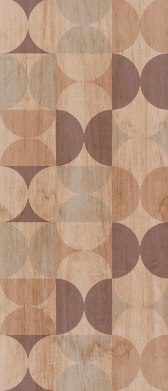 Tappeto vinile nordico motivo geometrico legno marrone - TenStickers