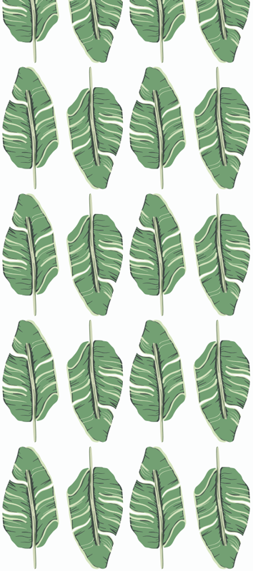 Tappeto vinile nordico motivo foglia verde - TenStickers