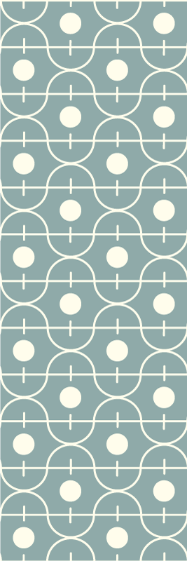 Tappeto vinile nordico motivo blu japandi linee geometriche - TenStickers