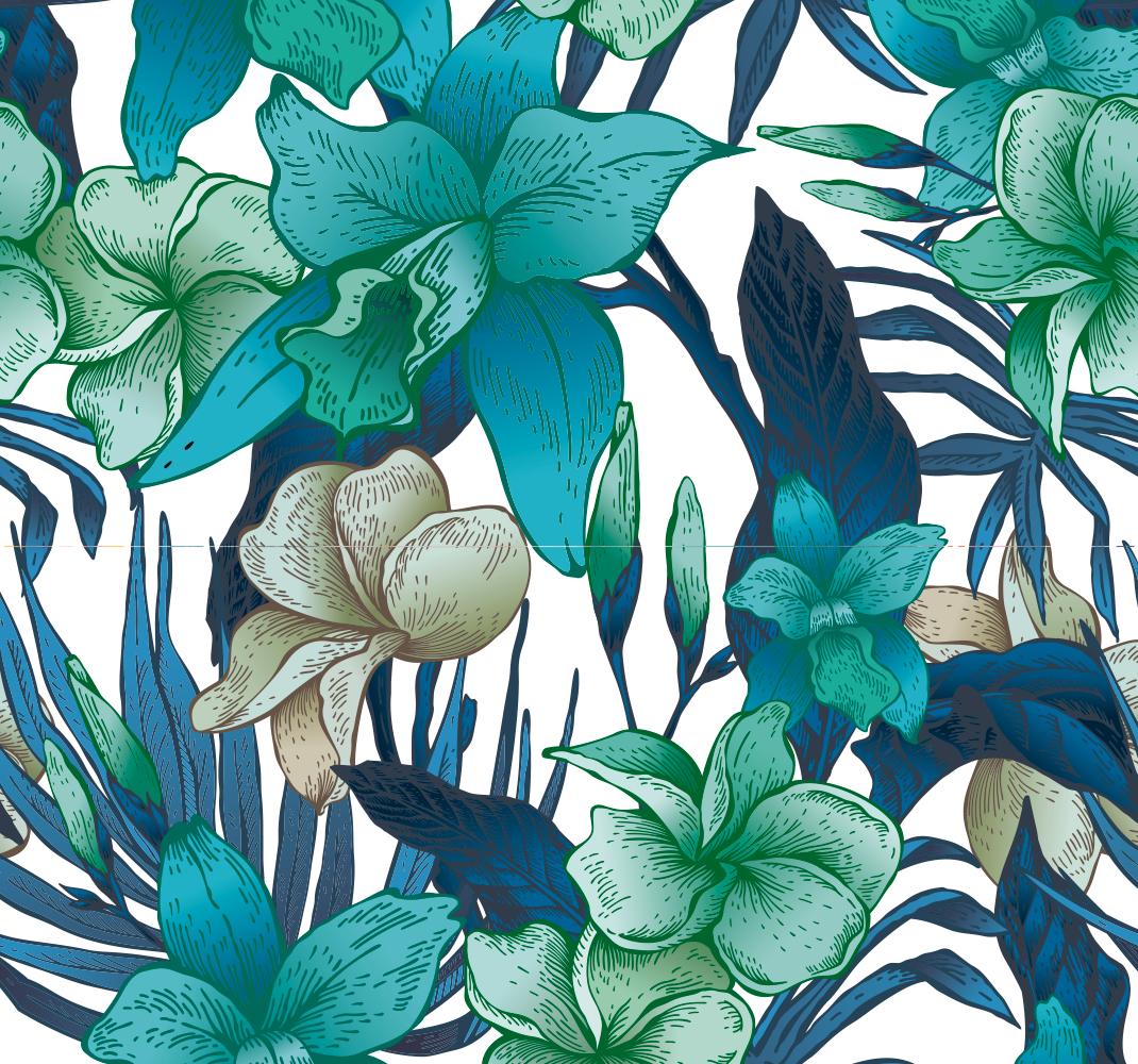 Tappeto vinile natura carta da parati tropicale foglie - TenStickers