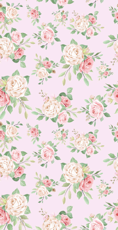 Tappeto vinile natura peonie rosa su sfondo grigio - TenStickers