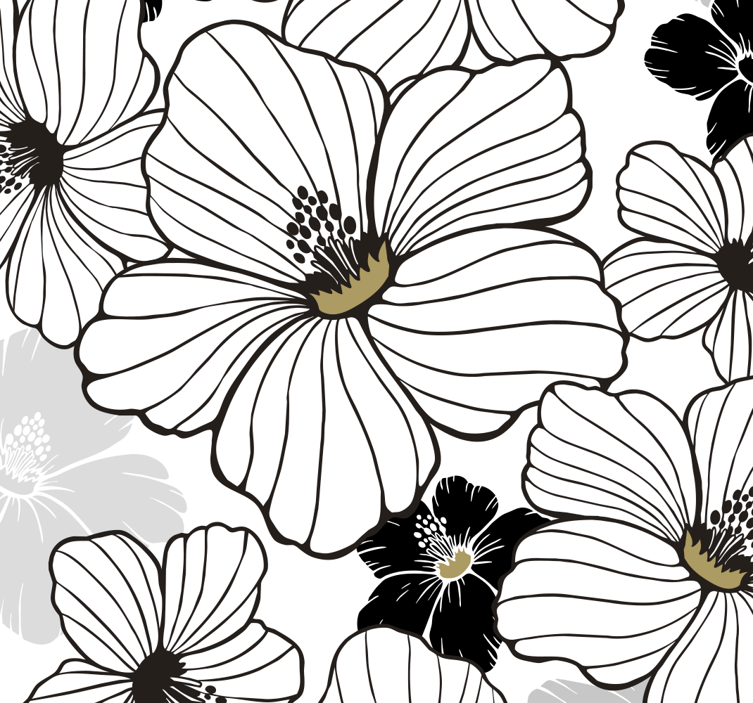 Tappeto vinile natura motivo fiore hibisco bianco - TenStickers