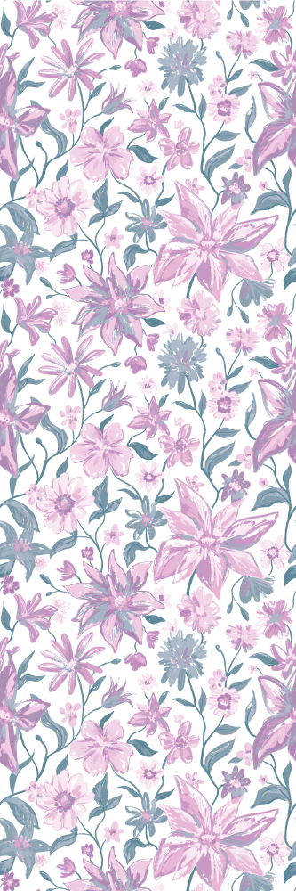 Tappeto vinile natura rose rosa e grigie - TenStickers