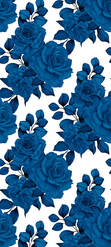 Tappeto vinile natura fiori blu "nuova nostalgia" - TenStickers