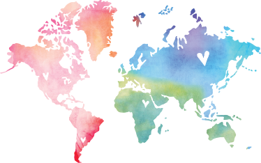 Tappeto vinile mappamondo effetto acquerello colorato - TenStickers