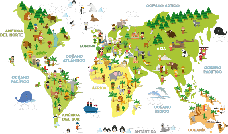 Tappeto vinile mappamondo mappamondo per bambini - TenStickers