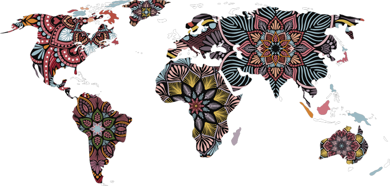 Tappeto vinile mappamondo mandala mappamondo - TenStickers