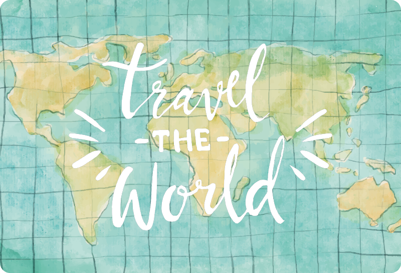 Tappeto vinile mappamondo mappa del mondo da viaggiare - TenStickers