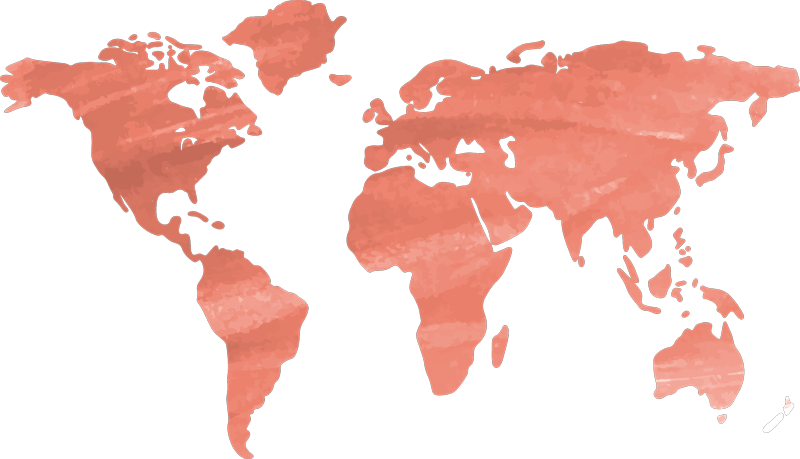 Tappeto vinile mappamondo tonalità corallo - TenStickers