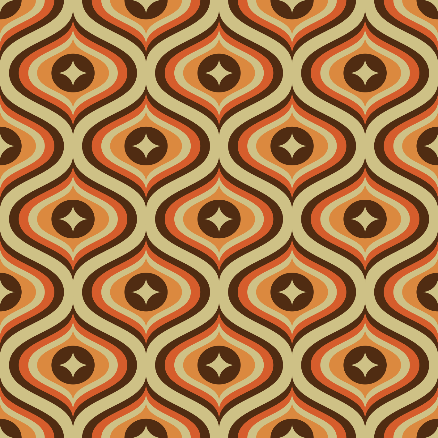 Tappeto vinile vintage arancio e marrone retro - TenStickers