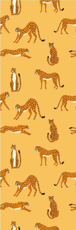 Tappeto vinile animali motivo grafico leopardi gialli - TenStickers
