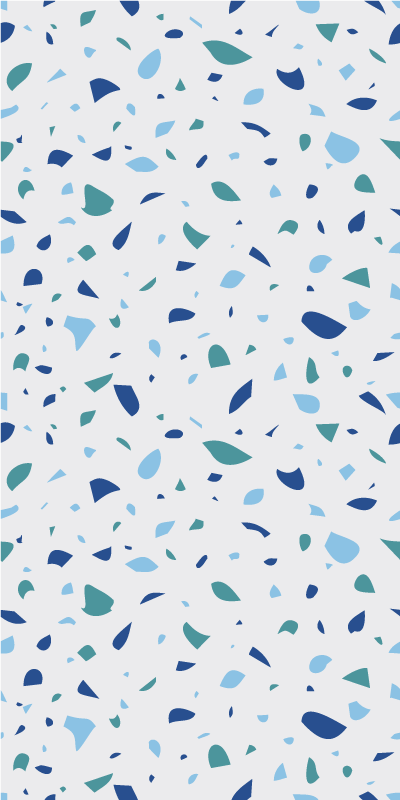 Tappeto vinile motivi tonalità blu terrazzo - TenStickers